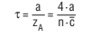 t = a/(Z_A) = (4-a)/(n-c)