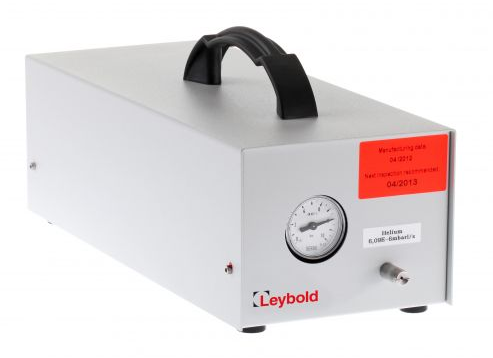 leybold s-tl 6 sniffer test with helium gas reservoir leak detector