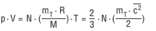p·V = N·(m_T·R/M)·T = 2/3·N·(m_T·c²/2)